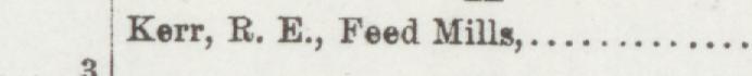 The line reading Kerr, R. ., Feed Mills in the 1892 atlas index