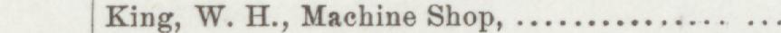 The line reading King, W. H., Machine Shop in the 1893 atlas index