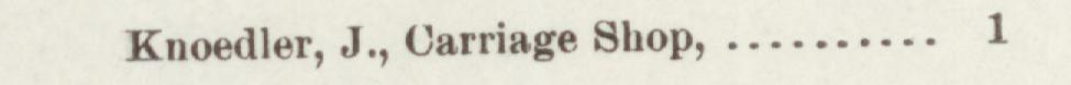 The line reading Knoedler, J., Carriage Shop in the 1895 atlas index