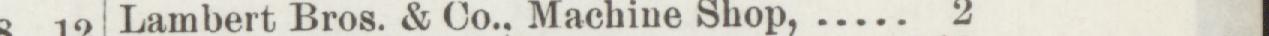 The index line reading Lambert Bros. & Co Machine Shop in the 1893 atlas