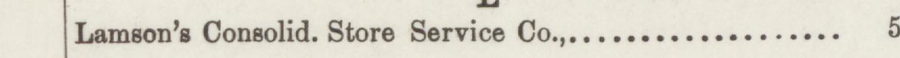 The line reading Lamson's Consolid. Store Service Co in the 1889 atlas index