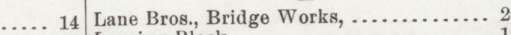 The line reading Lane Bros., Bridge Works in the 1905 atlas index