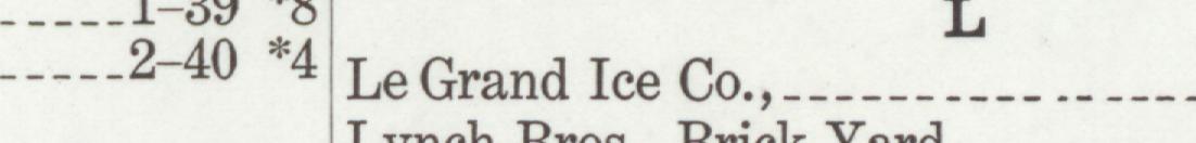 The line reading Le Grand Ice Co in the 1918 atlas index