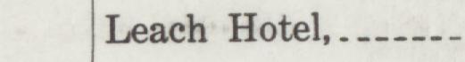 The line reading Leach Hotel in the 1916 atlas index