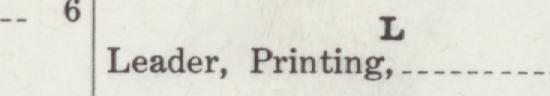 The line reading Leader, Printing in the 1911 atlas index