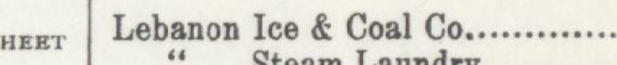 The line reading Lebanon Ice & Coal Co in the 1907 atlas index