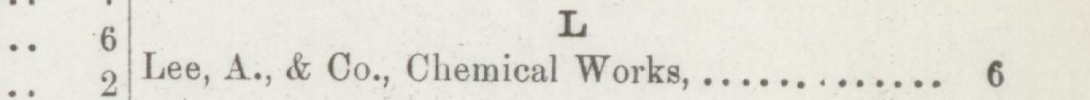 The line reading Leo, 1., & Co, Chemical Works in the 1892 atlas index