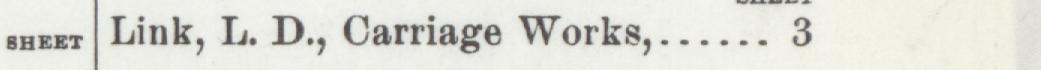 The line reading Link, L. D., Carriage Works in the 1904 atlas index
