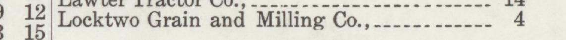 The line reading Locktwo Grain and Milling Co in the 1914 atlas index