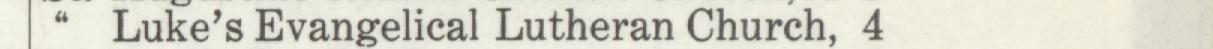 The line reading Luke's Evangelical Lutheran Church in the 1913 atlas index