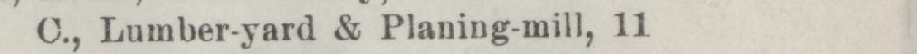 The line reading Lumber-yard & Planing-mill in the 1903 atlas index