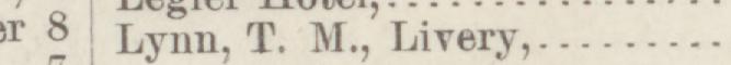 The line reading Lynn, T. M., Livery in the 1884 atlas index