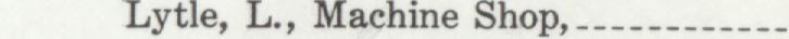 The line reading Lytle, L., Machine Shop in the 1908 atlas index