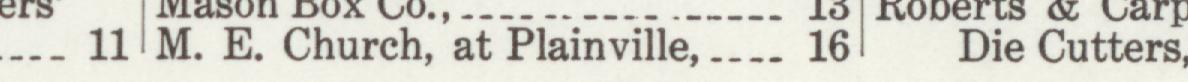 The line reading M. E. Church, at Plainvill in the 1916 atlas index