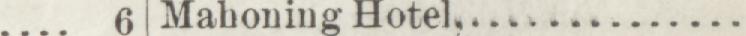The line reading Mahoning Hotel in the 1884 atlas index