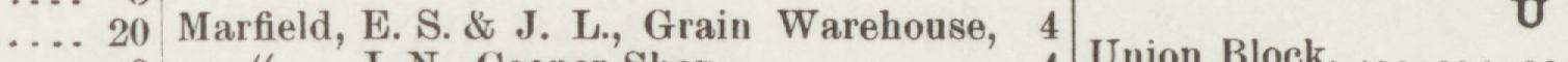 The line reading Marfield, E. S. & J. L., Grain Warehouse in the 1895 atlas index
