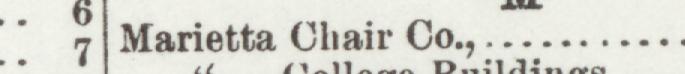 The index line reading Marietta Chair Co in the 1896 atlas