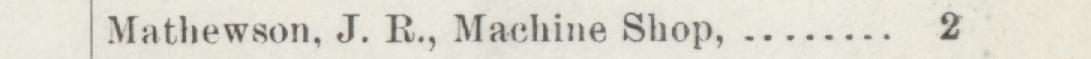 The line reading Mathewson, J. R., Machine Shop in the 1894 atlas index