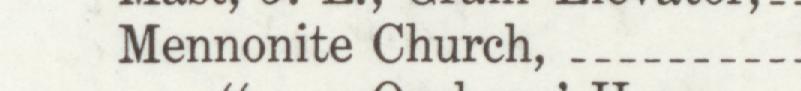 The line reading Mennonite Church in the 1911 atlas index