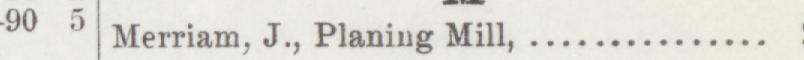 The line reading Merriam, J., Planing Mill in the 1893 atlas index