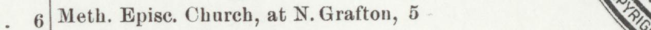 The line reading Meth. Episc. Church, at N. Grafton, 5 in the 1904 atlas index