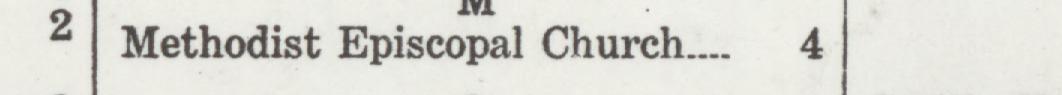 The index line reading Methodist Episcopal Church in the 1926 atlas