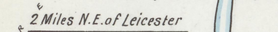 The line reading Miles N.E.of Leicester in the 1889 atlas index