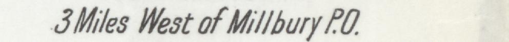 The line reading Miles West of Millbury P.O in the 1904 atlas index