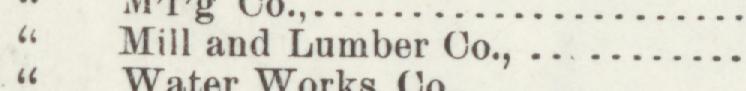 The line reading Mill and Lumber Co in the 1905 atlas index