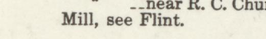 The line reading Mill, see Flint in the 1912 atlas index