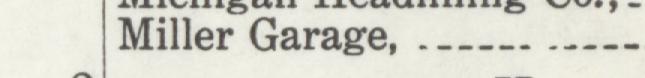 The line reading Miller Garage in the 1920 atlas index