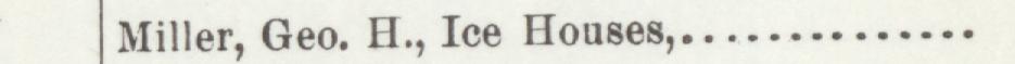 The line reading Miller, Geo. H., Ice Houses in the 1898 atlas index