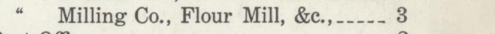 The line reading Milling Co., Flour Mill, &e in the 1913 atlas index