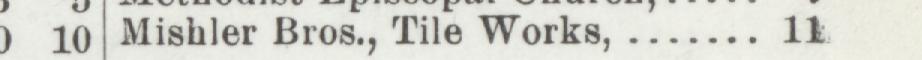 The index line reading Mishler Bros., Tile Works in the 1904 atlas