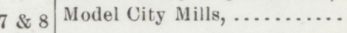 The index line reading Model City Mills in the 1905 atlas