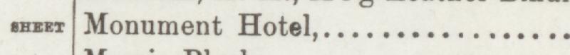 The line reading Monument Hotel in the 1892 atlas index