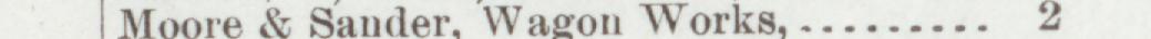 The line reading Moore & Sander. Wagon Works in the 1893 atlas index