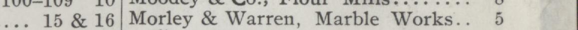 The line reading Morley & Warren, Marble Works in the 1904 atlas index