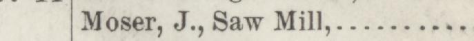 The line reading Moser, J., Saw Mill in the 1884 atlas index