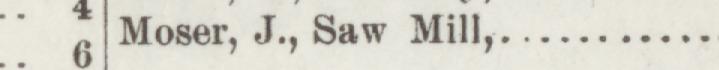 The index line reading Moser, J., Saw Mill in the 1889 atlas