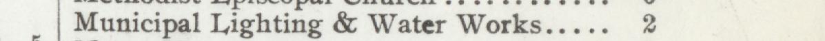 The line reading Municipal Lighting & Water Works in the 1907 atlas index