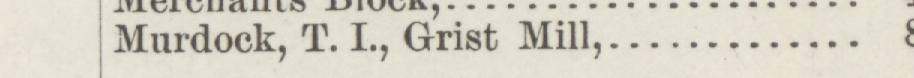 The line reading Murdock, T. I, Grist Mill in the 1885 atlas index