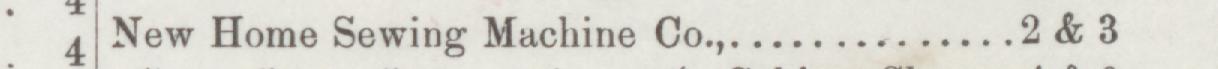 The line reading New Home Sewing Machine Co in the 1889 atlas index