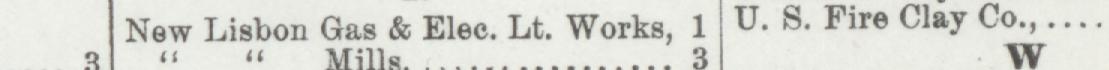 The line reading New Lisbon Gas & Elee, Lt. Works, 1 in the 1893 atlas index