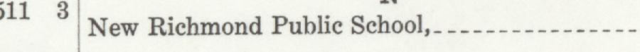 The line reading New Richmond Publie School in the 1933 atlas index