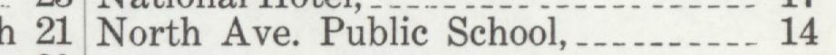 The line reading North Ave. Public School in the 1909 atlas index