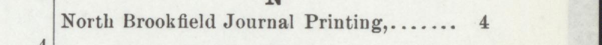 The line reading North Brookfield Journal Printing in the 1892 atlas index