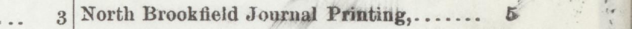 The index line reading North Brookfield Journal Printing in the 1896 atlas