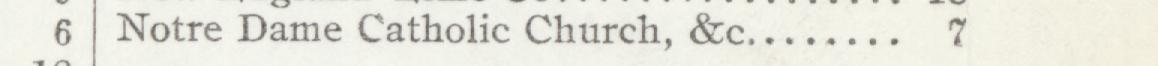 The line reading Notre Dame Catholic Church, &tc in the 1908 atlas index