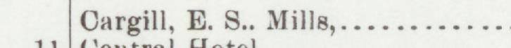 The line reading Oargill, E. S, Mill in the 1899 atlas index